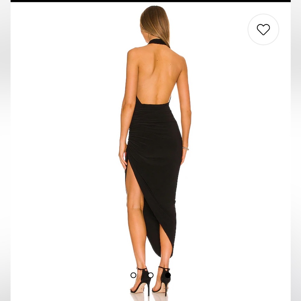 Norma Kamali Cross Halter Side Drape Black XS Revolve mini slit dress. Worn once - Picture 3 of 9